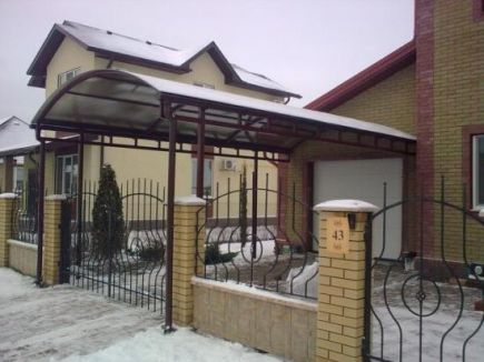 Навес из металлопрофиля (профнастила) своими руками – Фото и схемы конструкций